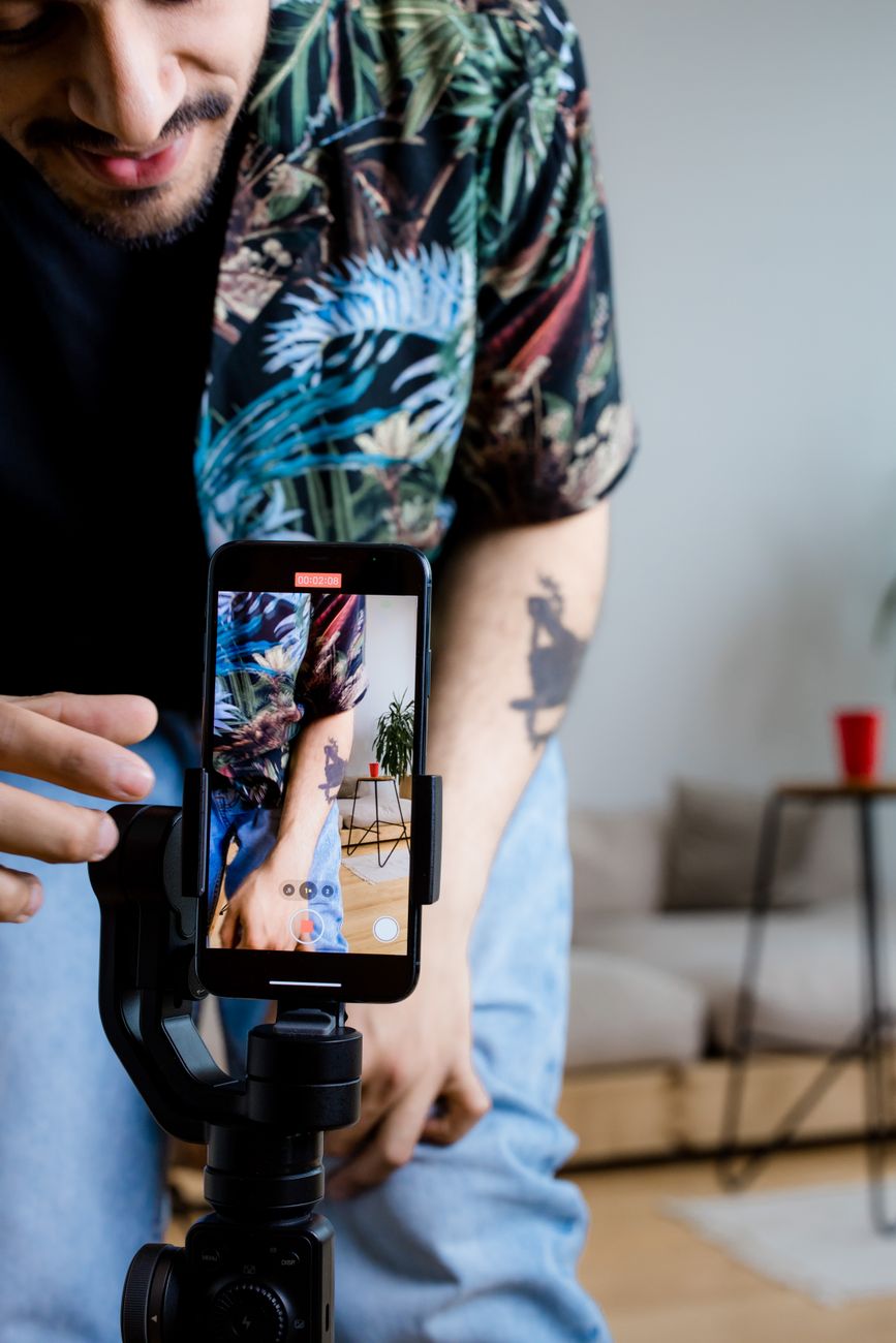 Creator recording short-form video content